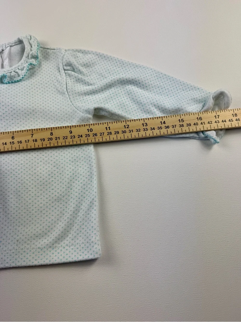 Vintage 1980s Carters Baby Girl Polka Dot Blouse Shirt Collar Ruffles 24M 2T